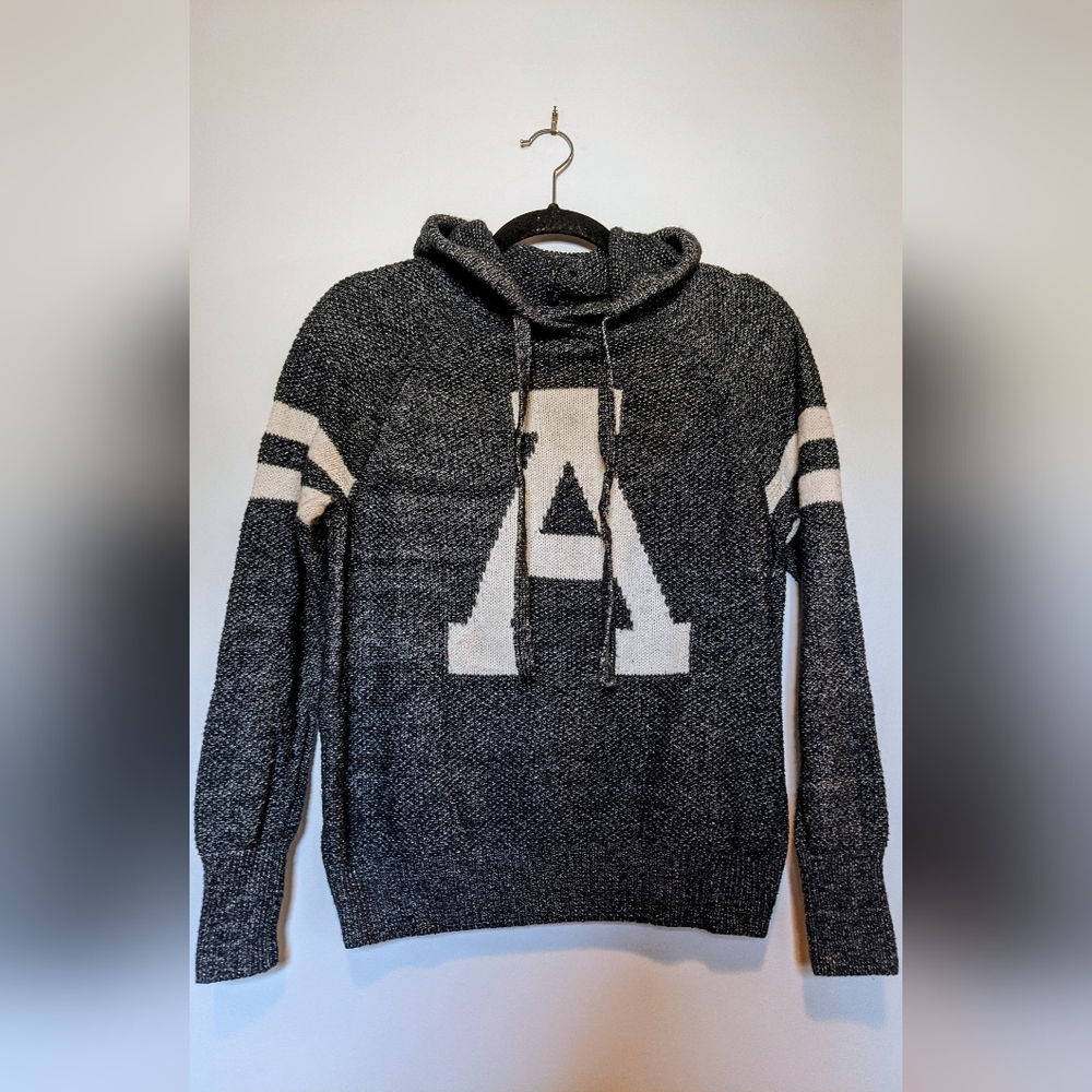 Abercrombie & Fitch Vintage Style Varsity Stripe Collegiate Hooded Sweat…